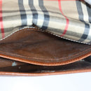 Burberrys Clutch Bag Leather Brown Auth bs15802-19