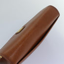 Burberrys Clutch Bag Leather Brown Auth bs15802-6