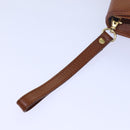 Burberrys Clutch Bag Leather Brown Auth bs15802-7