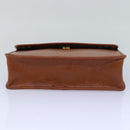 Burberrys Clutch Bag Leather Brown Auth bs15802-8