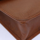 Burberrys Clutch Bag Leather Brown Auth bs15802-9