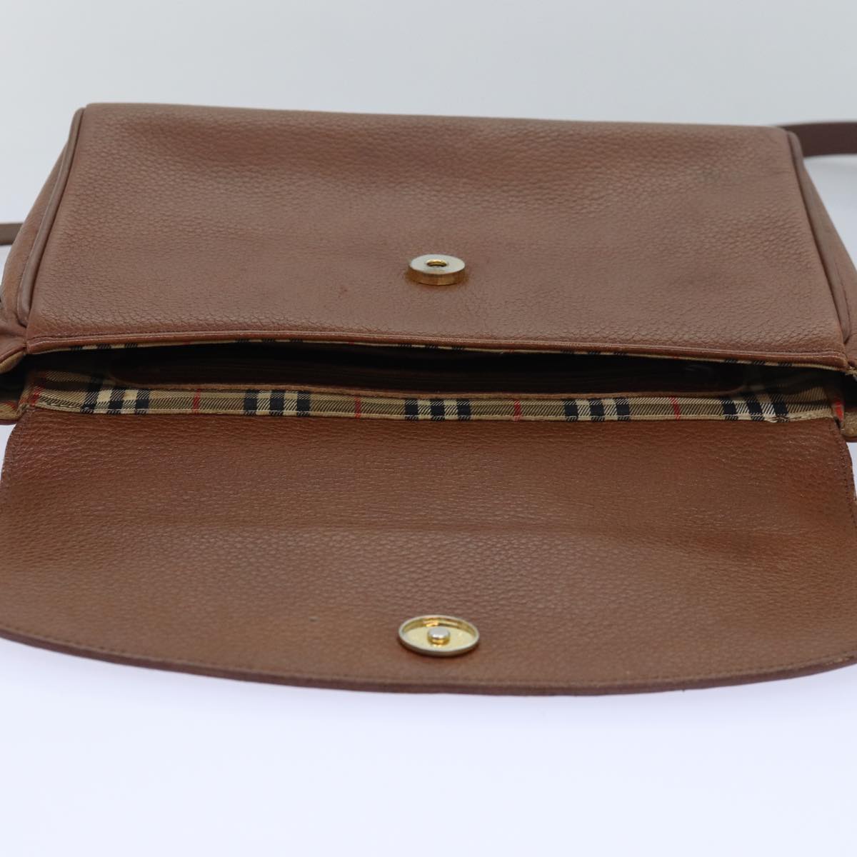 Burberrys Shoulder Bag Leather Brown Auth bs15804