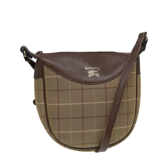 Burberrys Nova Check Shoulder Bag Canvas Beige Brown Auth bs15807