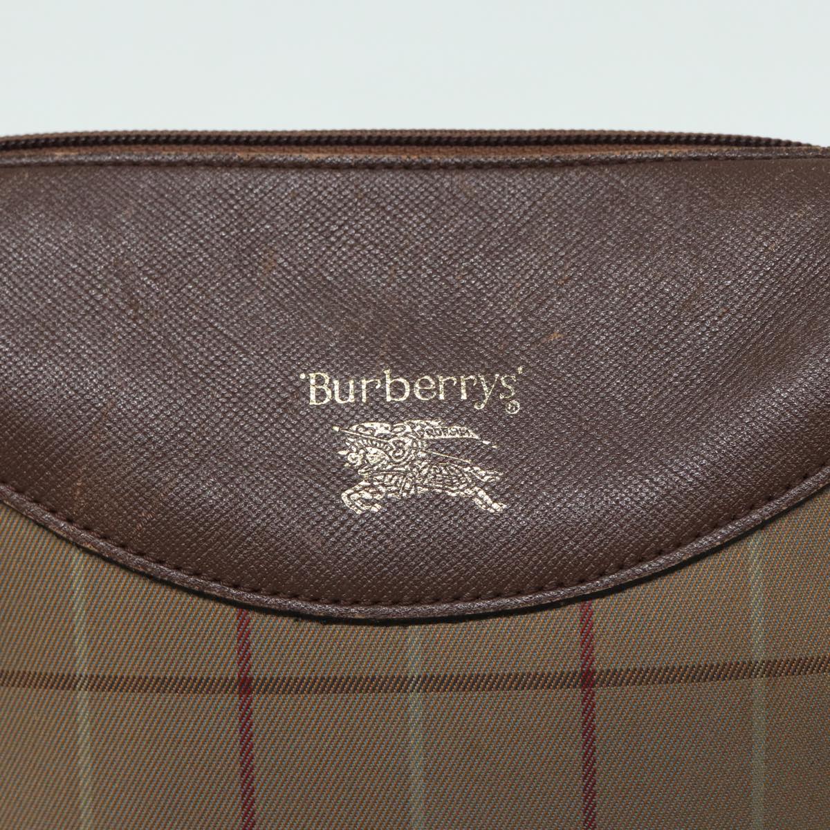 Burberrys Nova Check Shoulder Bag Canvas Beige Brown Auth bs15807