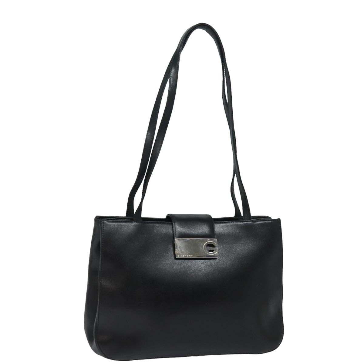 GIVENCHY Shoulder Bag Leather Black Auth bs15809