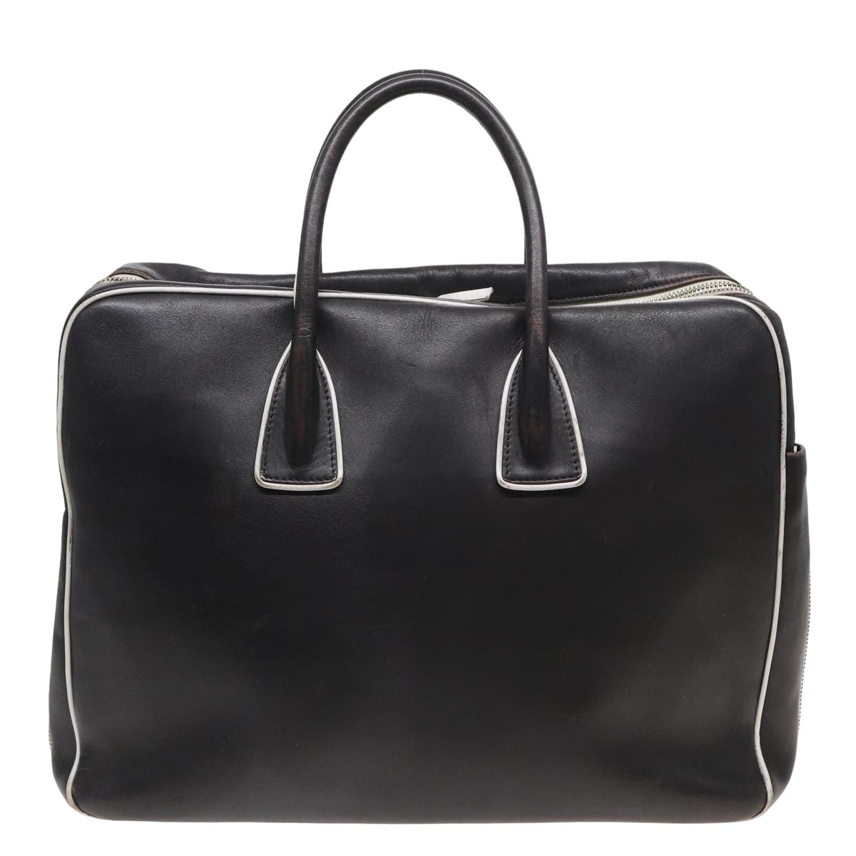 BALLY Business Bag Leather Black Auth bs15844