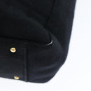 CHANEL Choco Bar Tote Bag Cotton Black CC Auth bs15847-9