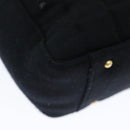CHANEL Choco Bar Tote Bag Cotton Black CC Auth bs15847-15