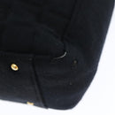 CHANEL Choco Bar Tote Bag Cotton Black CC Auth bs15847-16