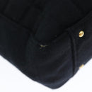 CHANEL Choco Bar Tote Bag Cotton Black CC Auth bs15847-17