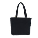 CHANEL Choco Bar Tote Bag Cotton Black CC Auth bs15847-1