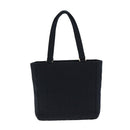 CHANEL Choco Bar Tote Bag Cotton Black CC Auth bs15847-2
