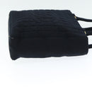 CHANEL Choco Bar Tote Bag Cotton Black CC Auth bs15847-3
