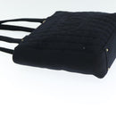 CHANEL Choco Bar Tote Bag Cotton Black CC Auth bs15847-4