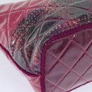 CHANEL Matelasse Chain Tote Bag Vinyl Pink CC Auth bs15858-9