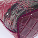 CHANEL Matelasse Chain Tote Bag Vinyl Pink CC Auth bs15858-15