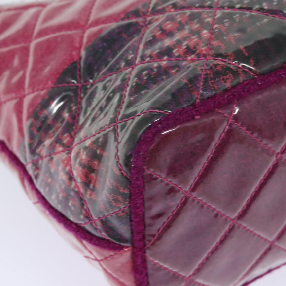 CHANEL Matelasse Chain Tote Bag Vinyl Pink CC Auth bs15858