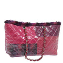 CHANEL Matelasse Chain Tote Bag Vinyl Pink CC Auth bs15858-1
