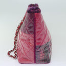 CHANEL Matelasse Chain Tote Bag Vinyl Pink CC Auth bs15858-4