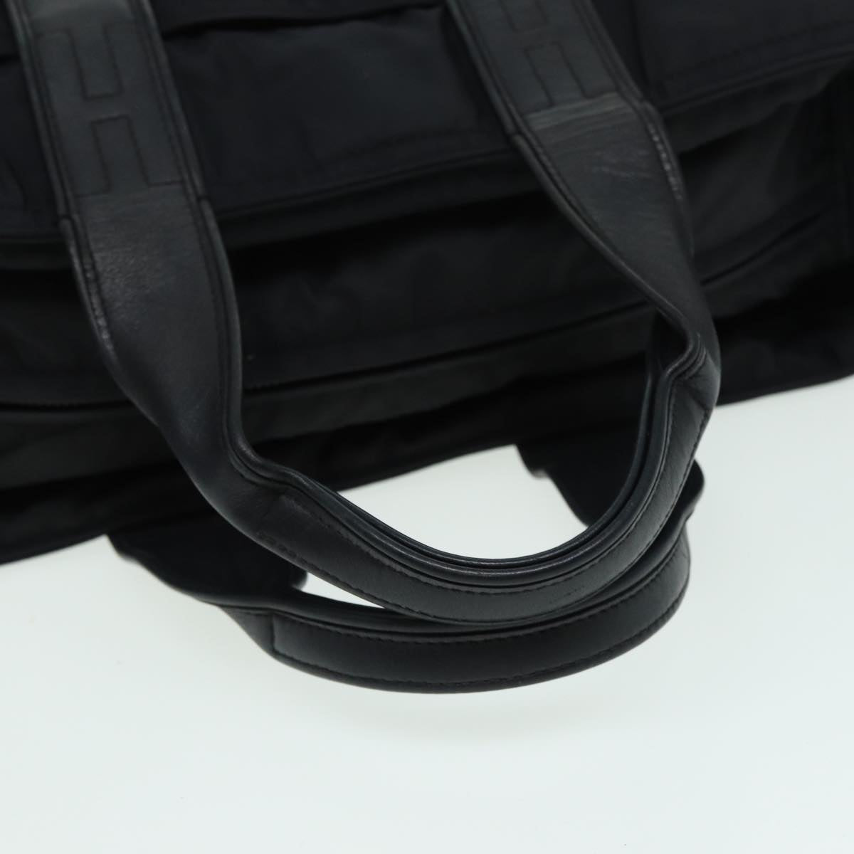 HERMES Acape Luco PM Hand Bag Nylon Black Auth bs15862