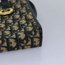 Christian Dior Trotter Canvas Hand Bag Canvas Navy Auth bs15874-14