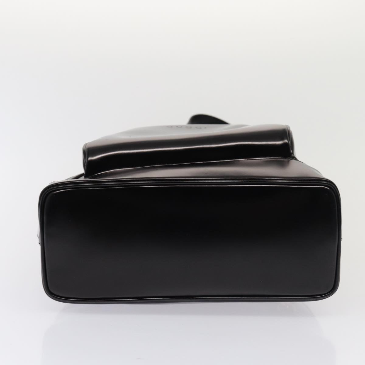 GUCCI Body Bag Enamel Black 003 2113 0027 Auth bs15880