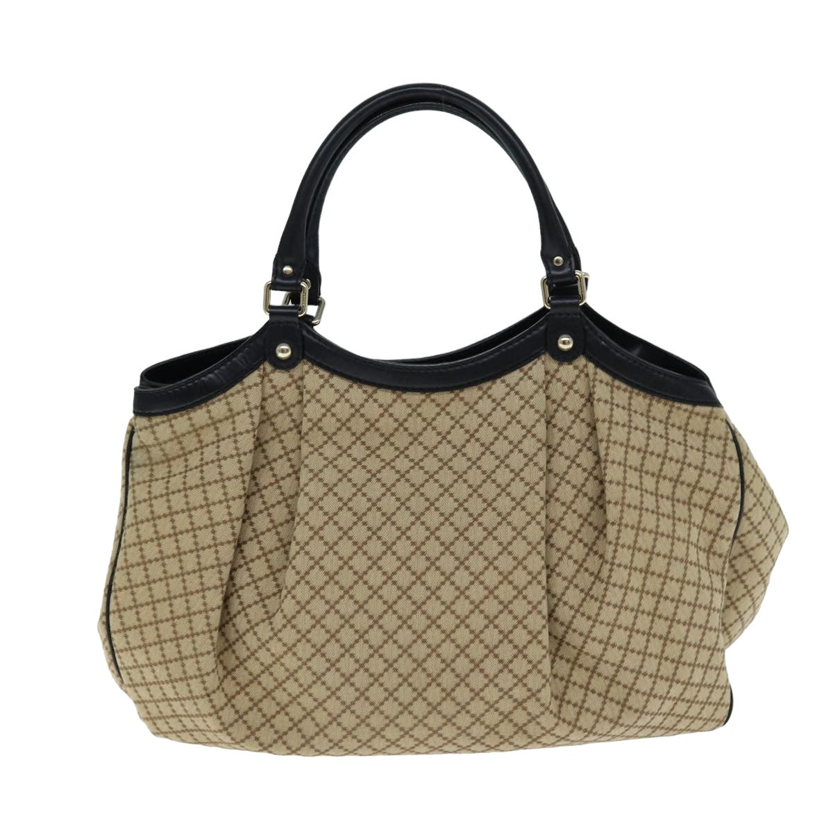 GUCCI Sukey Diamante Hand Bag Canvas Beige 211943 Auth bs15886