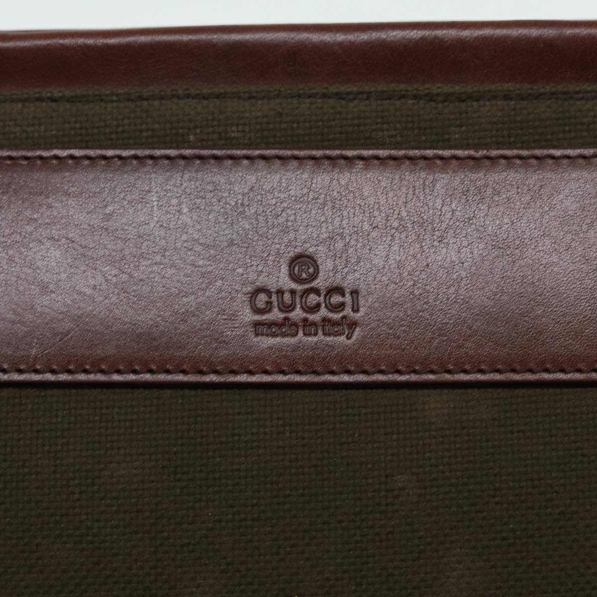 GUCCI Clutch Bag Canvas Khaki 101633 Auth bs15887