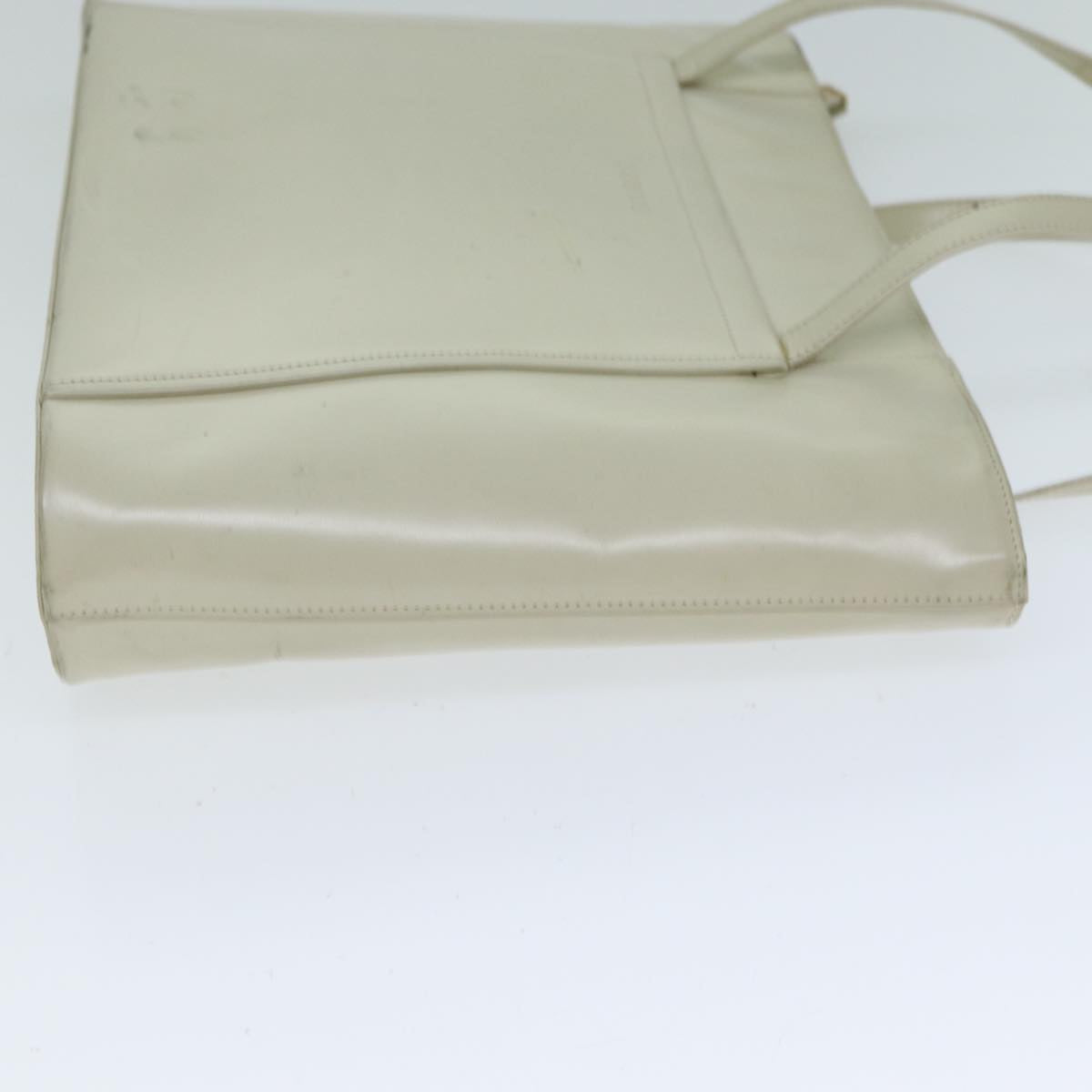 LOEWE Hand Bag Leather Beige Auth bs15888