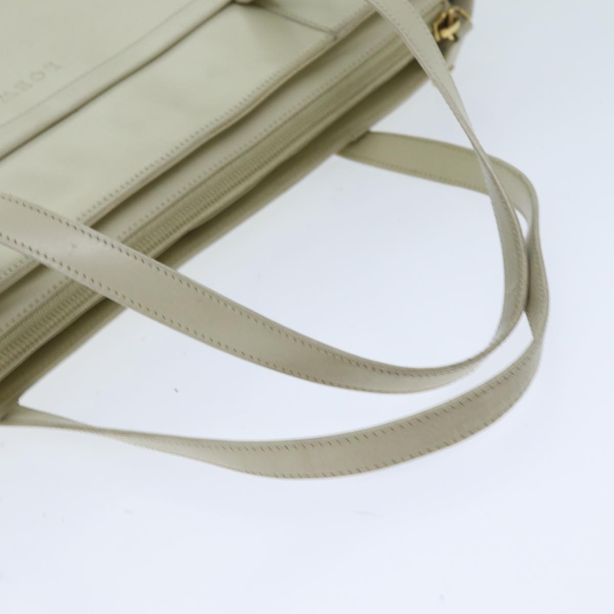 LOEWE Hand Bag Leather Beige Auth bs15888