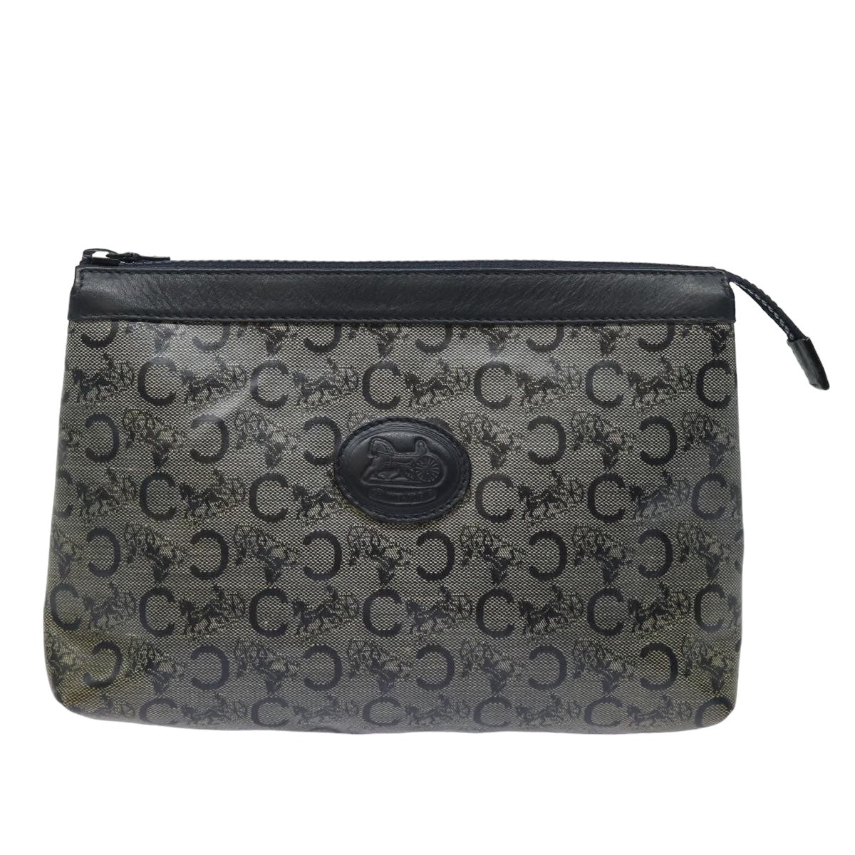 CELINE C Macadam Canvas Pouch Black Auth bs15889