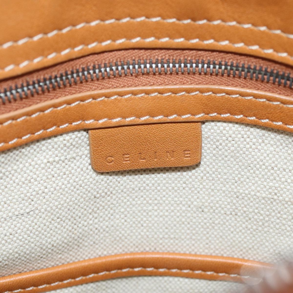 CELINE C Macadam Canvas Shoulder Bag Orange Auth bs15890