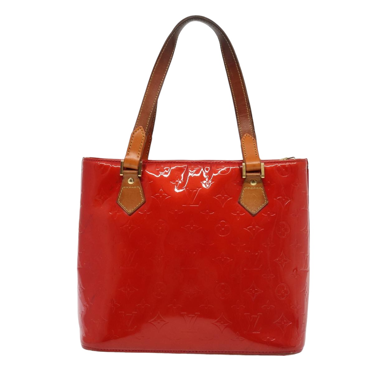 LOUIS VUITTON Monogram Vernis Houston Hand Bag Red M91092 LV Auth bs15919 - 0