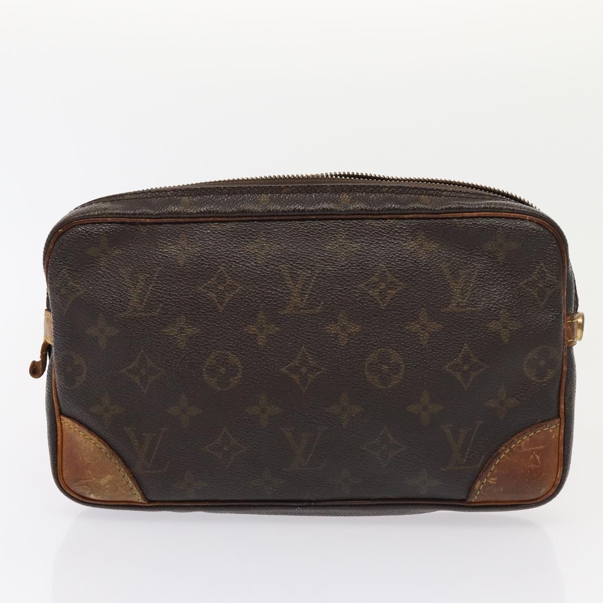 LOUIS VUITTON monogram epi taiga Clutch Bag 4Set Black LV Auth bs15948