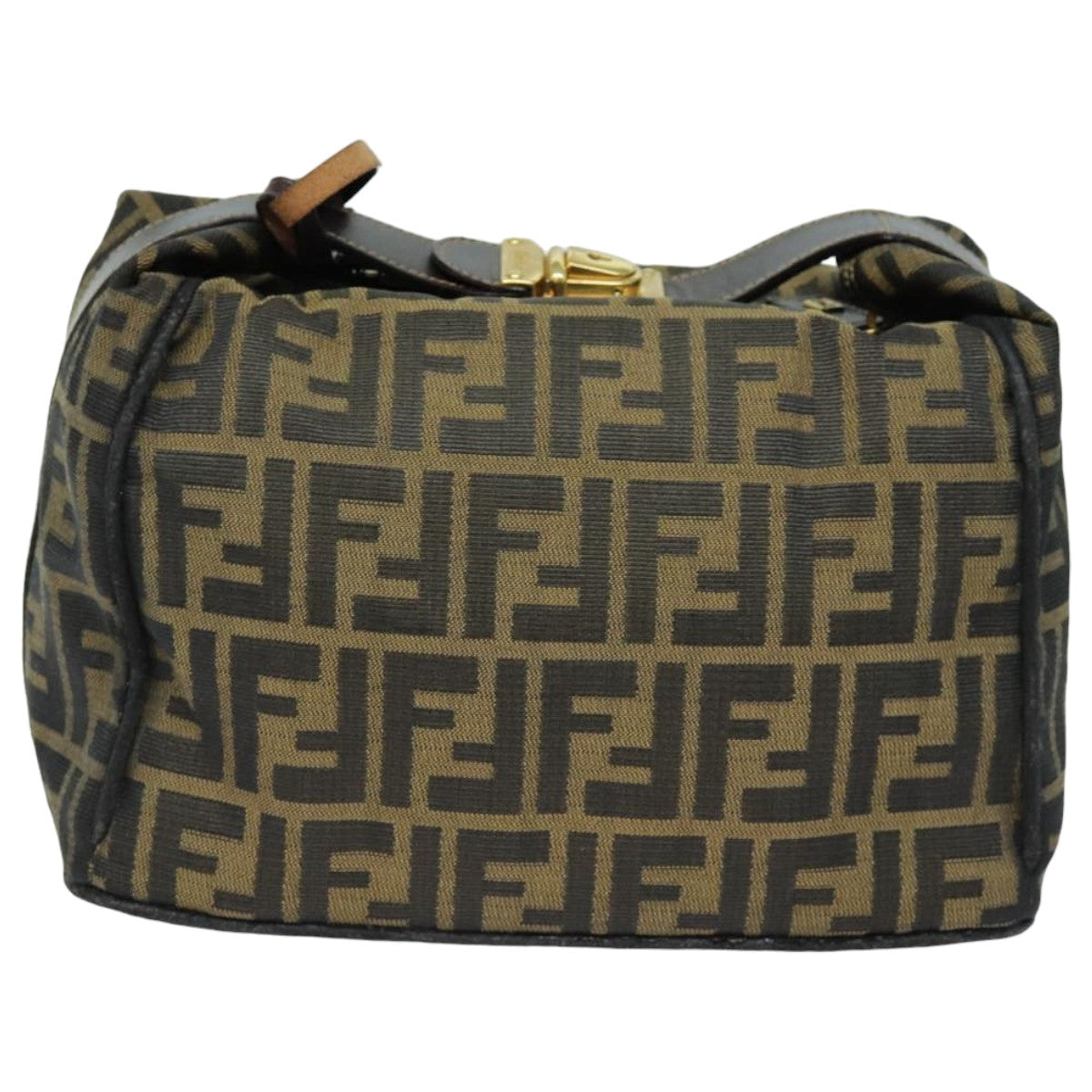 FENDI Zucca Canvas Hand Bag Brown Black Auth bs15990 - 0