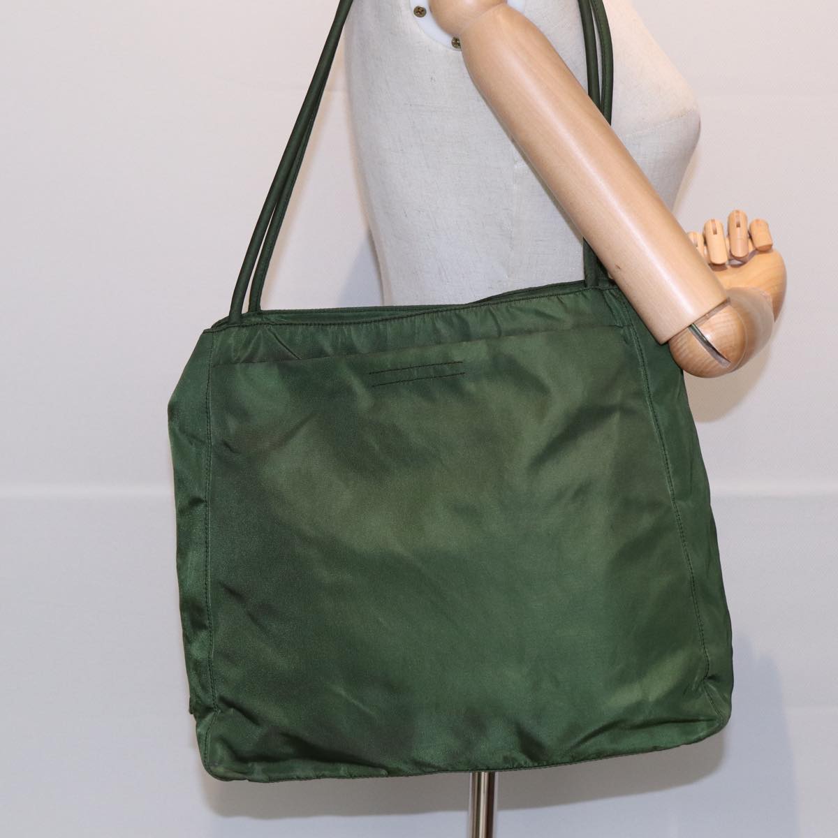 PRADA Shoulder Bag Nylon Khaki Auth bs16000