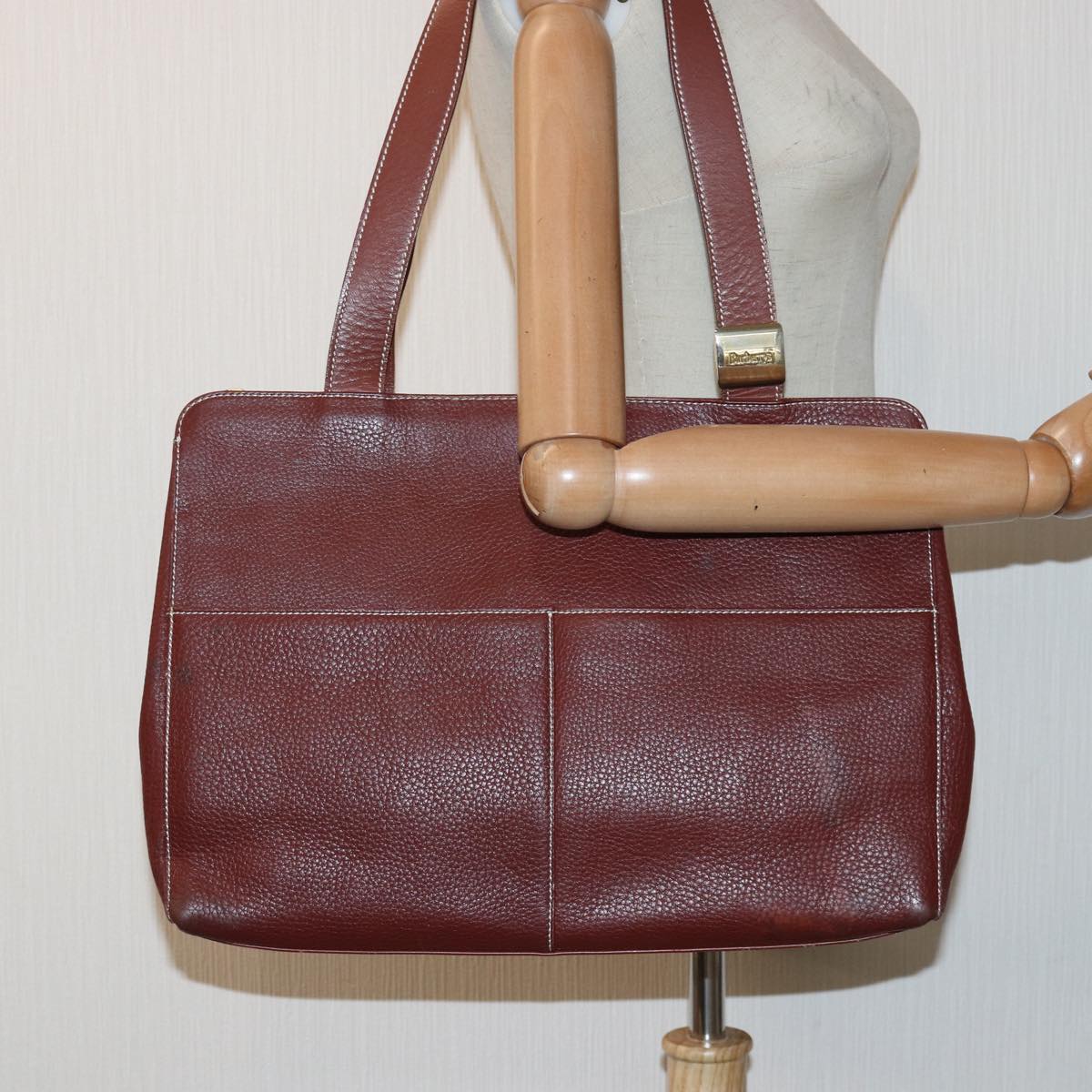 Burberrys Tote Bag Leather Brown Auth bs16014