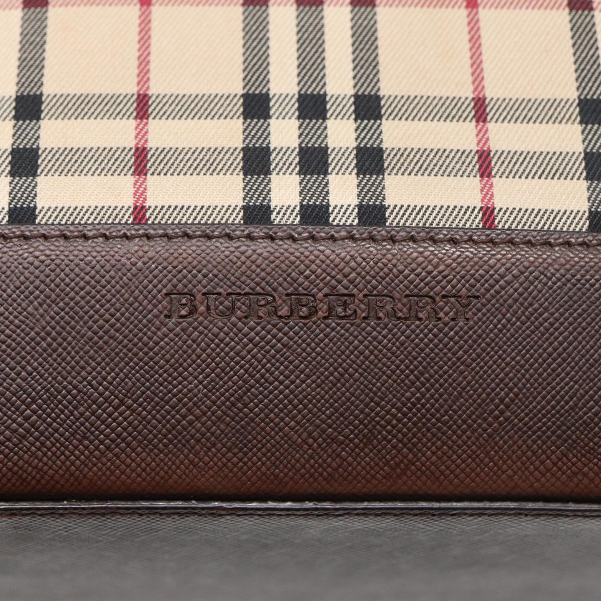 BURBERRY Nova Check Tote Bag Canvas Beige Brown Auth bs16017