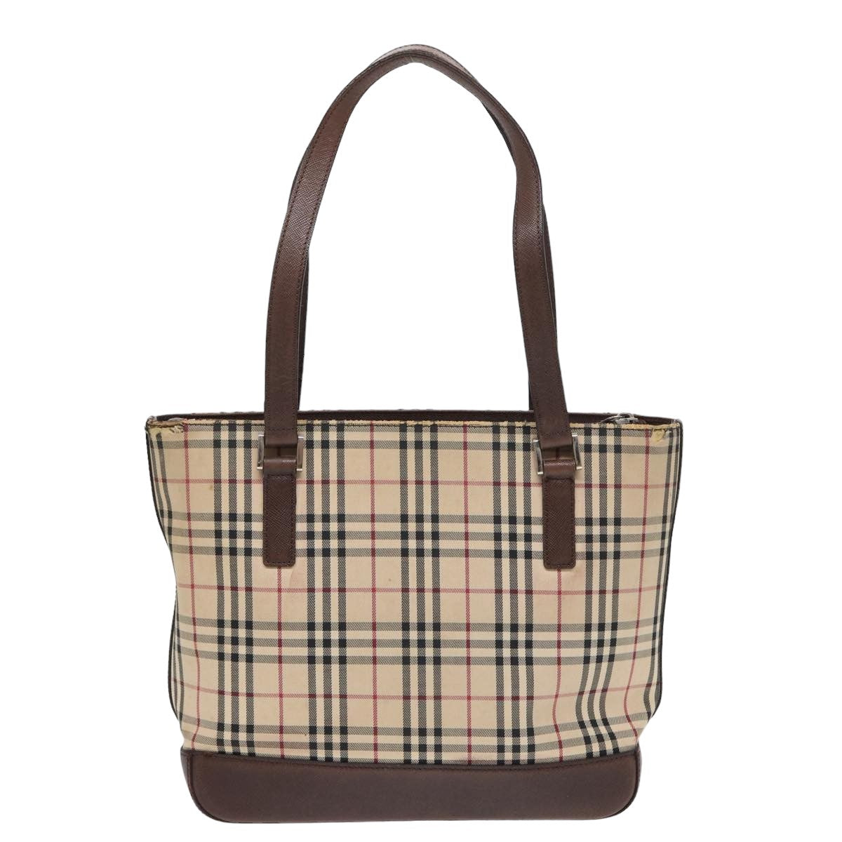 BURBERRY Nova Check Tote Bag Canvas Beige Brown Auth bs16017 - 0