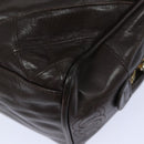 CHANEL Bicolore Pouch Leather Brown CC Auth bs16047-15