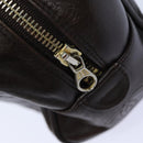 CHANEL Bicolore Pouch Leather Brown CC Auth bs16047-8