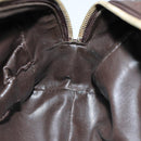 CHANEL Bicolore Pouch Leather Brown CC Auth bs16047-17