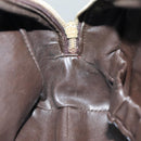 CHANEL Bicolore Pouch Leather Brown CC Auth bs16047-18