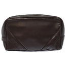 CHANEL Bicolore Pouch Leather Brown CC Auth bs16047-13