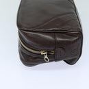 CHANEL Bicolore Pouch Leather Brown CC Auth bs16047-4