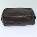 CHANEL Bicolore Pouch Leather Brown CC Auth bs16047-6