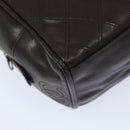 CHANEL Bicolore Pouch Leather Brown CC Auth bs16047-14