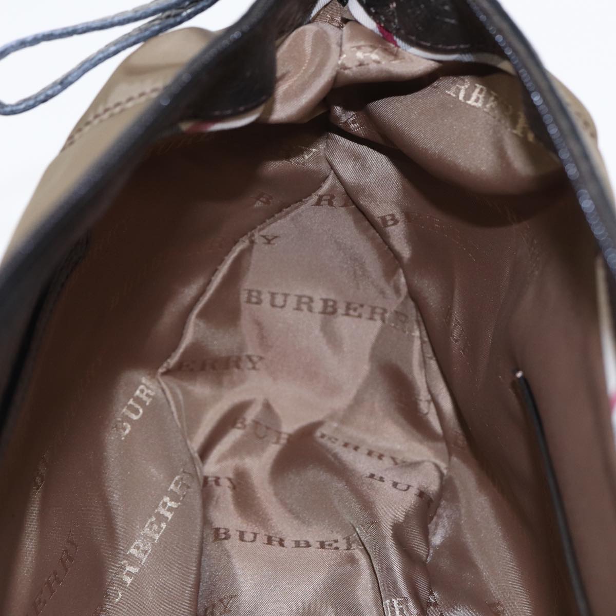 BURBERRY Shoulder Bag Nylon Beige Auth bs16058