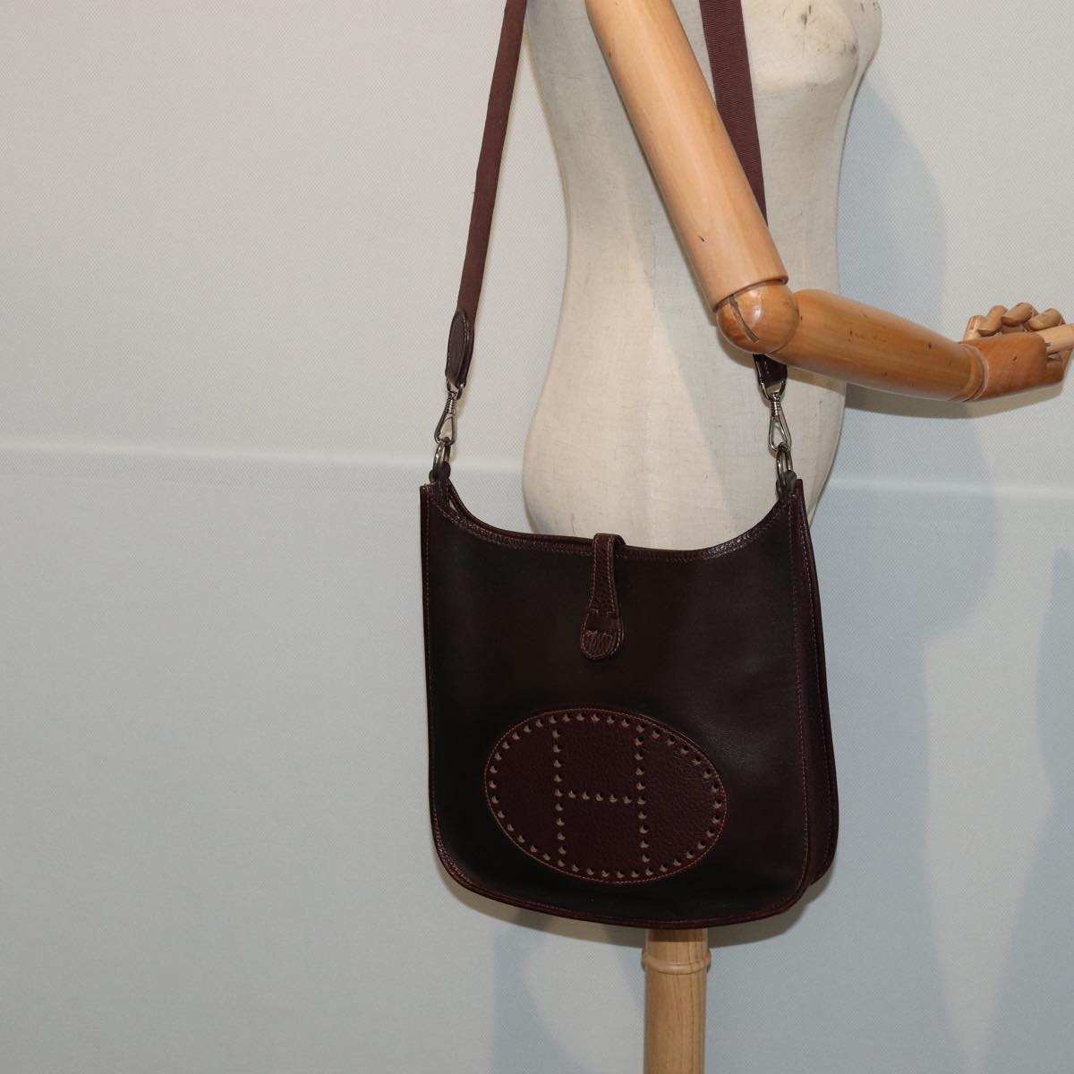 HERMES Evelyn 1PM Shoulder Bag Amazonia Brown Auth bs16060