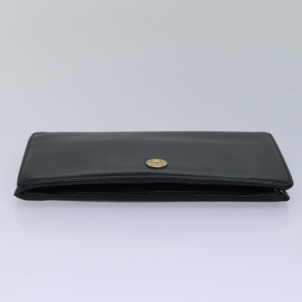 CHANEL Wallet Leather Black CC Auth bs16073